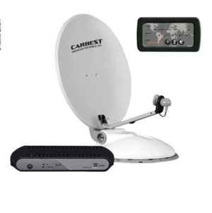 Automatický satelitný systém CARBEST Travelsat 68 Twin s LED panelom, satelity pre kemping, autokaravany, karavany