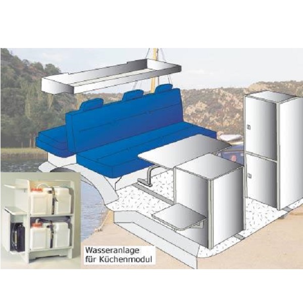 Kanistrový vodný systém pre kuchyňu v karavane, vodný systém pre karavan