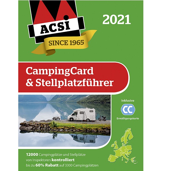 Sprievodca kempingom ACSI Europe 2021 a CampingCard, kempingova zlavova karta