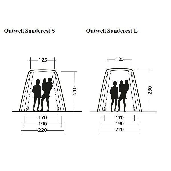 Outwell Sandcrest S/L – voľne stojaci zadný stan