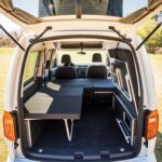 Zadné lôžko so sklopnou lavicou pre VW Caddy Maxi LR Weekender, modelové roky 0810 až 0820
