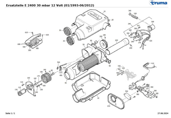 Ersatzteile E 2400 30 mbar 12 Volt (01/1993-06/2012)