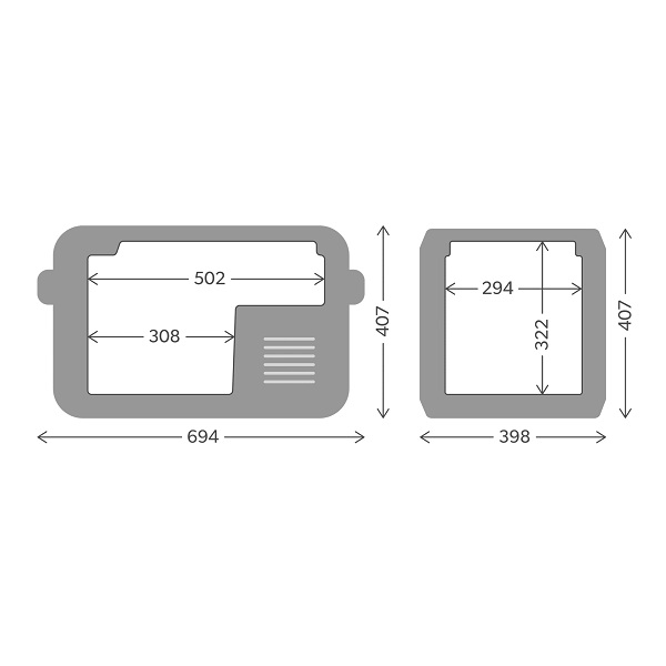 Kompresorová chladnička Dometic CFX5, 35 l_Schéma